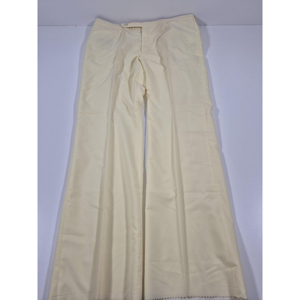 VTG Sansabelt Sport Dress Pants Mens 44x36 White Augusta Flat Front USA NWT